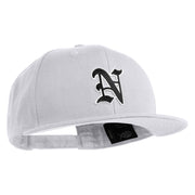 Old English Black N Patched 6 Panels Round Bill Cap - White OSFM