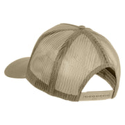 Purple Heart Combat Vet Patched Solid Cotton Twill 5 panel Mesh Back Cap - Khaki OSFM