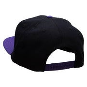 Jewel Lizard Reptile Patched Wool Blend Pro Style 2 Tone Snapback - Purple-Black OSFM