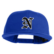 Old English Black N Patched 6 Panels Round Bill Cap - Royal OSFM