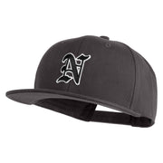 Old English Black N Patched 6 Panels Round Bill Cap - Dark Grey OSFM