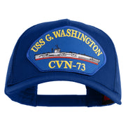 USS G. Washington CVN 73 Blue Patched Solid Cotton Twill 5 panel Mesh Back Cap - Royal OSFM
