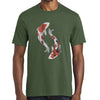 Colorful Koi Fish Graphic Design Men's Big Size Fan Favorite Crew Neck Tee Shirt - Olive XS