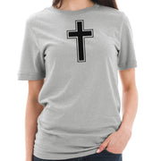 Cross Symbol Graphic Design Unisex Short Sleeve Cotton Jersey T-Shirt