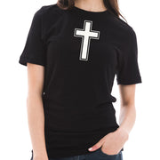 Cross Symbol Graphic Design Unisex Short Sleeve Cotton Jersey T-Shirt