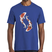 Colorful Koi Fish Graphic Design Men's Big Size Fan Favorite Crew Neck Tee Shirt - Athletic-Royal XS