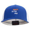 Don't Bite Me Sign Embroidered Mesh Cotton Twill Trucker 2 Tone Cap - Royal-White OSFM