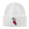 Christmas Stocking with Mistletoe Embroidered Long Beanie