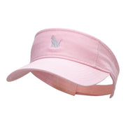 Sitting Cat Embroidered Cotton Twill Visor