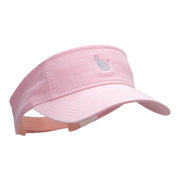 Sitting Cat Embroidered Cotton Twill Visor