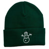 Christmas Snowman Embroidered Cuff Beanie