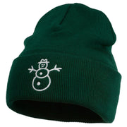 Christmas Snowman Embroidered Cuff Beanie