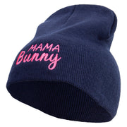 Easter Mama Bunny Quotes Embroidered 8 inch Acrylic Short Beanie - Navy OSFM