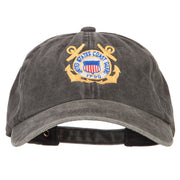 US Coast Guard Anchors Logo Embroidered Washed Cotton Cap