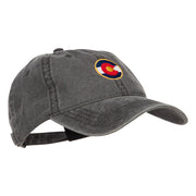 Colorado State Flag Embroidered Washed Cap