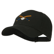 Small Crossed Bats and Ball Embroidered Cap