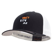 Don't Bite Me Sign Embroidered Mesh Cotton Twill Trucker 2 Tone Cap - Black-White OSFM