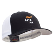 Don't Bite Me Sign Embroidered Mesh Cotton Twill Trucker 2 Tone Cap - Black-White OSFM