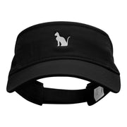 Sitting Cat Embroidered Cotton Twill Visor