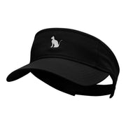 Sitting Cat Embroidered Cotton Twill Visor