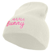 Easter Mama Bunny Quotes Embroidered 8 inch Acrylic Short Beanie - White OSFM