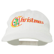 Christmas Holly Leaves Embroidered Washed Cap