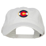 Colorado State Flag Embroidered Washed Cap