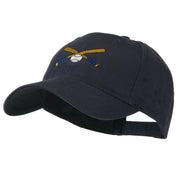 Small Crossed Bats and Ball Embroidered Cap