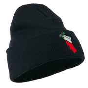 Christmas Stocking with Mistletoe Embroidered Long Beanie