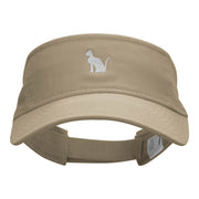 Sitting Cat Embroidered Cotton Twill Visor