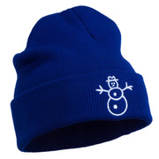 Christmas Snowman Embroidered Cuff Beanie