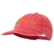 Christmas Holly Leaves Embroidered Washed Cap