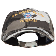 US Coast Guard Veteran Military Embroidered Enzyme Camo Cap