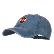 Colorado State Flag Embroidered Washed Cap