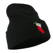 Christmas Stocking with Mistletoe Embroidered Long Beanie