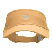 Sitting Cat Embroidered Cotton Twill Visor