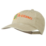 Christmas Holly Leaves Embroidered Washed Cap