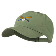 Small Crossed Bats and Ball Embroidered Cap