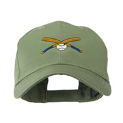 Small Crossed Bats and Ball Embroidered Cap