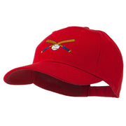 Small Crossed Bats and Ball Embroidered Cap