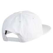 Old English Black K Patched 6 Panels Round Bill Cap - White OSFM