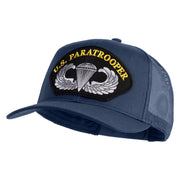 U.S. Paratrooper Patched Solid Cotton Twill Mesh Prostyle Cap - Navy OSFM