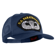 U.S. Paratrooper Patched Solid Cotton Twill Mesh Prostyle Cap - Navy OSFM