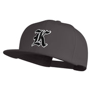 Old English Black K Patched 6 Panels Round Bill Cap - Dark Grey OSFM