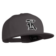 Old English Black K Patched 6 Panels Round Bill Cap - Dark Grey OSFM