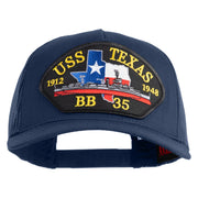 USS Texas 1912 1948 BB 35 Patched Solid Cotton Twill 5 panel Mesh Back Cap - Navy OSFM