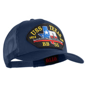 USS Texas 1912 1948 BB 35 Patched Solid Cotton Twill 5 panel Mesh Back Cap - Navy OSFM