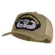 U.S. Paratrooper Patched Solid Cotton Twill Mesh Prostyle Cap - Khaki OSFM