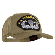 U.S. Paratrooper Patched Solid Cotton Twill Mesh Prostyle Cap - Khaki OSFM