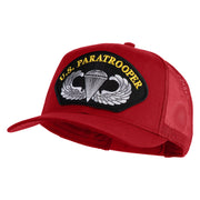 U.S. Paratrooper Patched Solid Cotton Twill Mesh Prostyle Cap - Red OSFM
